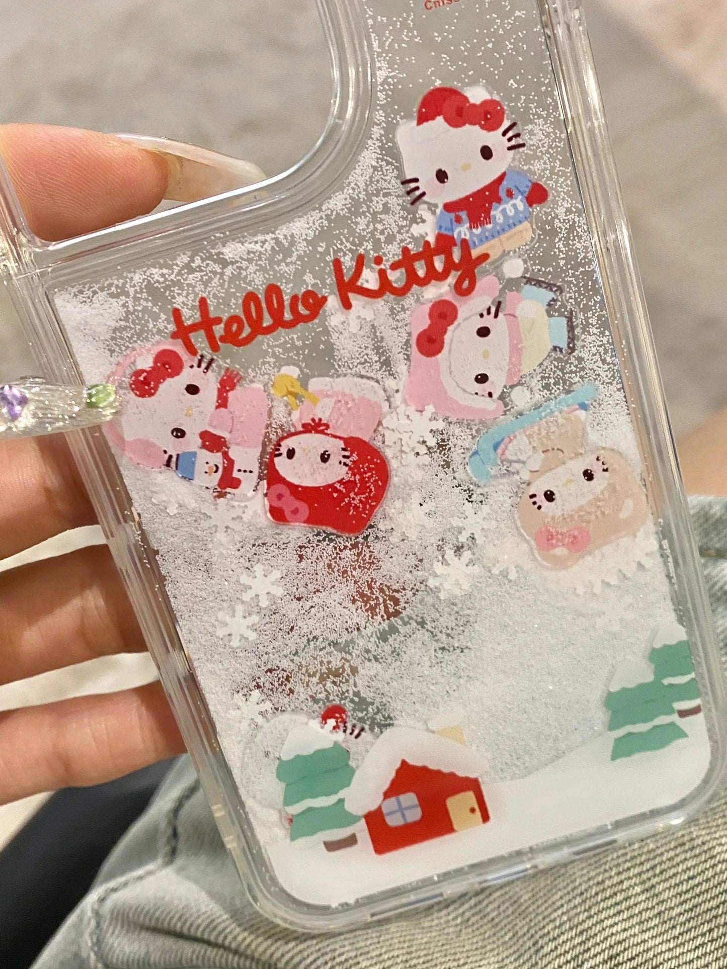 HP880 Hello kitty skiing ๐ฟ liquid iphone phone case