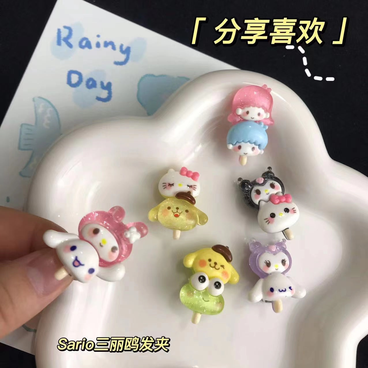 A0171 sugar coated hairpins (a set 6 pcs)