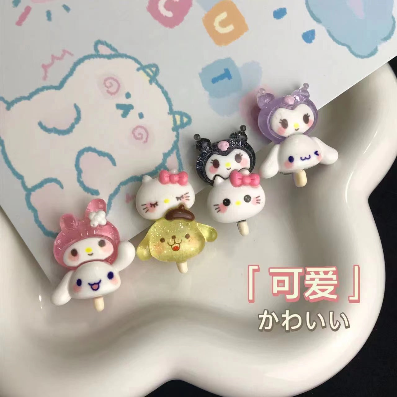 A0171 sugar coated hairpins (a set 6 pcs)