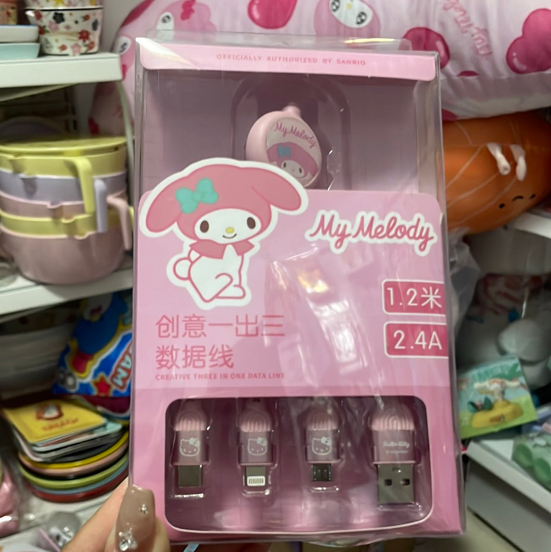 Clerance 50% off My Melody Hello Kitty charging cables