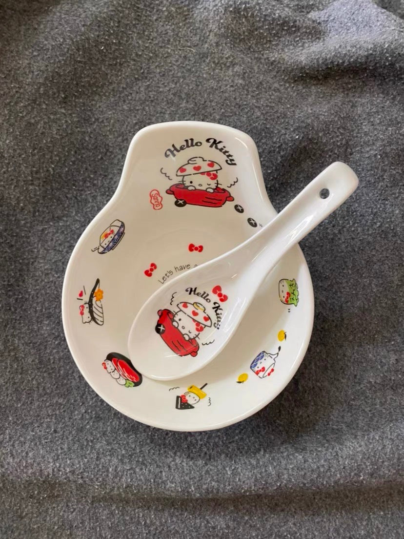 hello Kitty my melody spoon bowl set