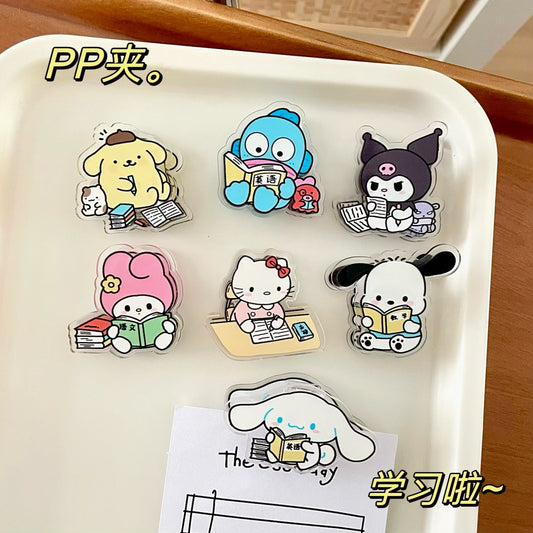 HP14 sanrio study acylic paper clips