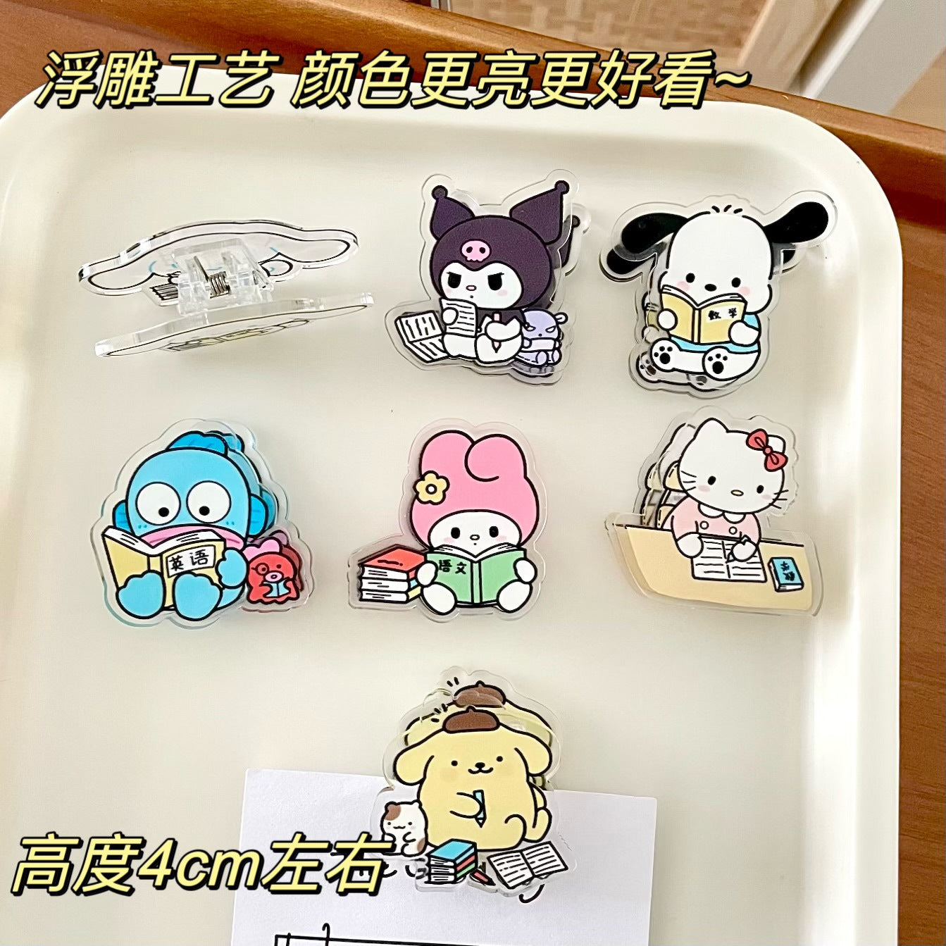 HP14 sanrio study acylic paper clips