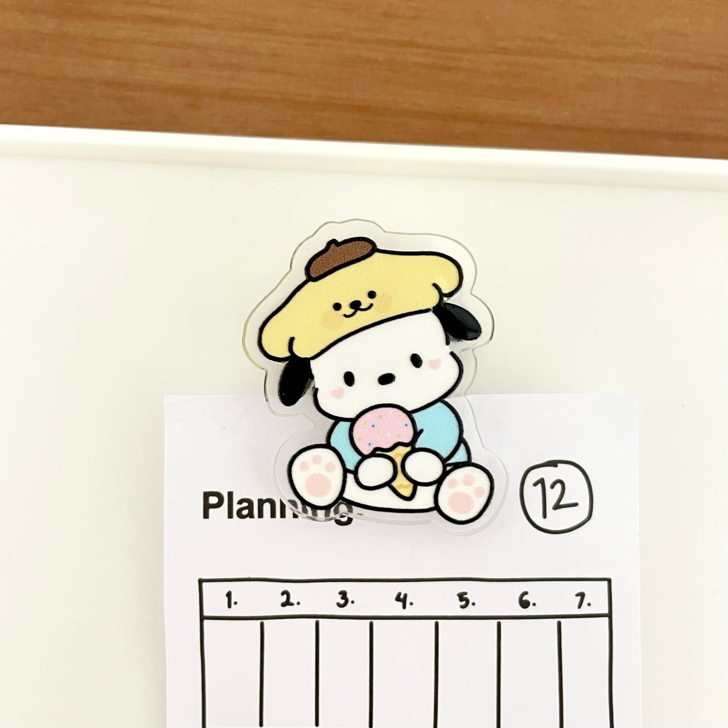 HP18 sanrio Pochacoo acylic paper clips