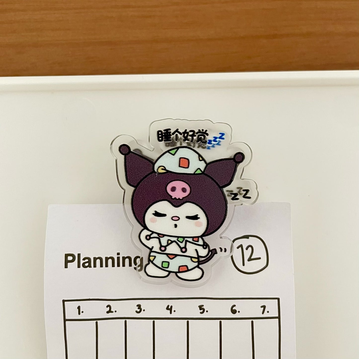 HP19 sanrio PJ sleepy acylic paper clips