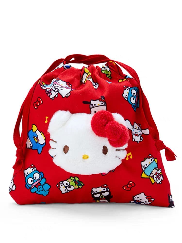 Japanese Sanrio HelloKitty 50th Anniversary Bundle Pocket Drawstring Storage Bag Sundries Cute Small Cloth Bag