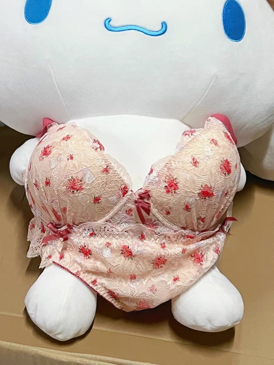 Cinna HelloKitty kuromi embroidered underwear, bra and underwear set for woman