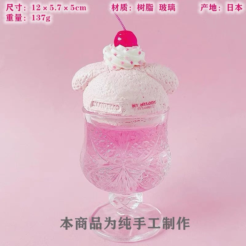 H131 Japanese Handmade Sanrio Hello Kitty ice cream My melody tuxedo sam dessert doll simulation decoration desktop cute home