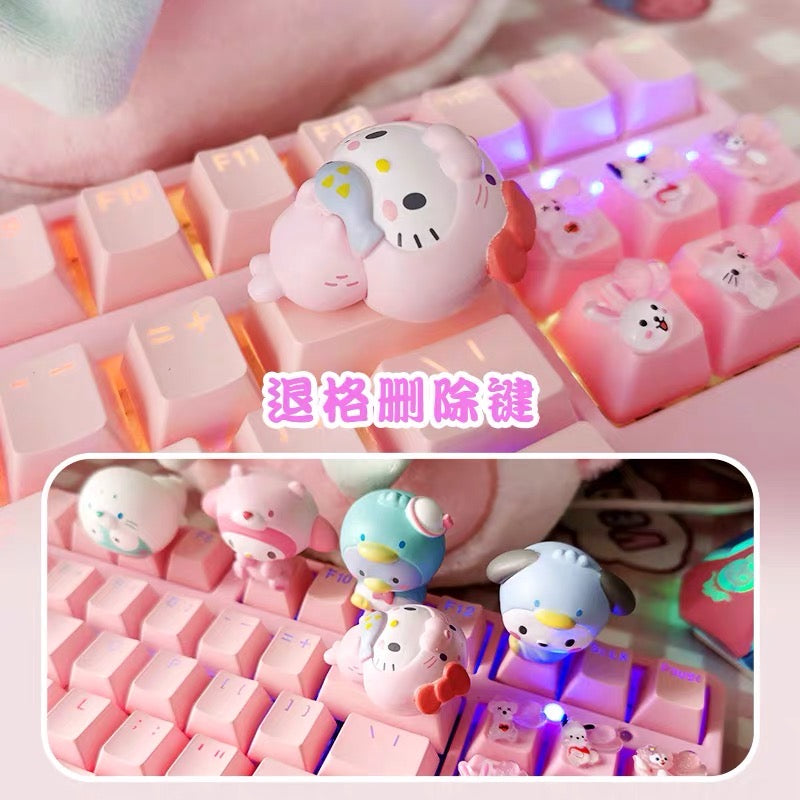 Sanrio Cute keyboard cap mechanical keyboard decoration Cinna Kuromi Pochacco three-dimensional