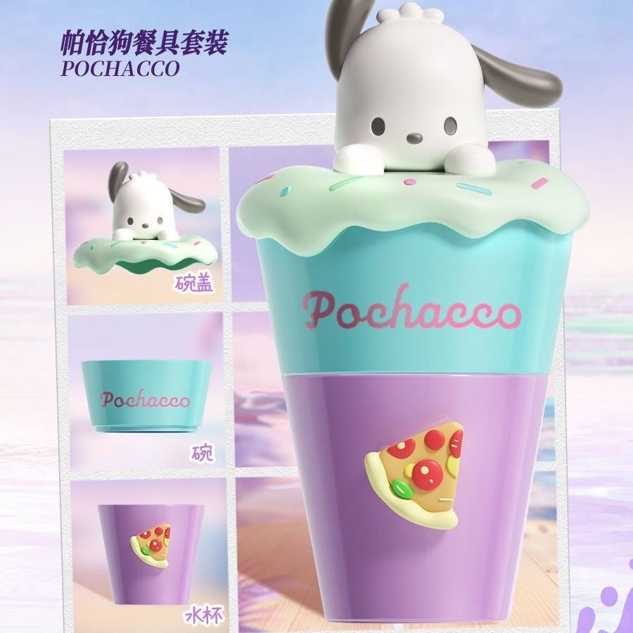 sanrio & pizza hut kitty cinna pochacco hangy pom