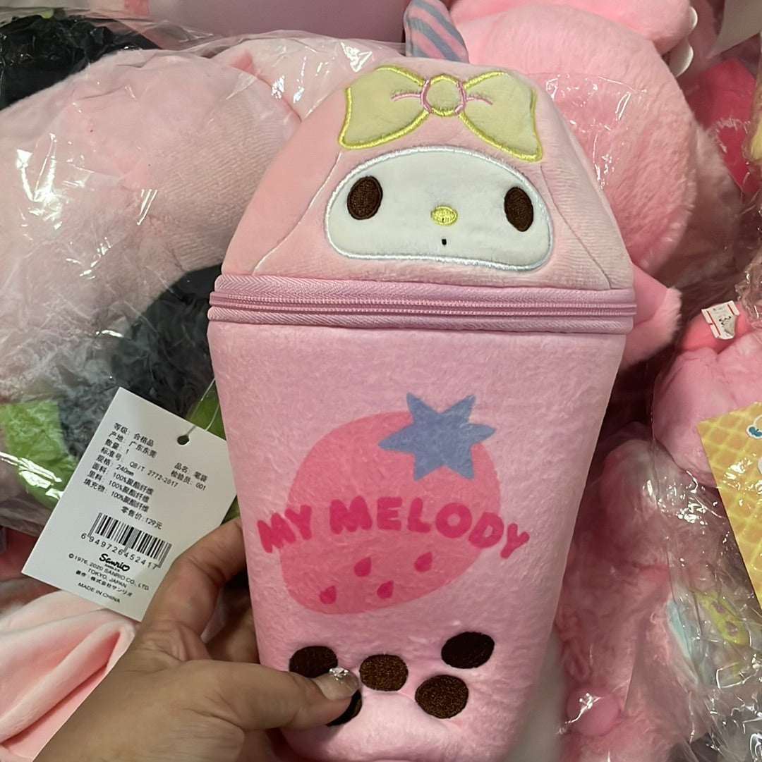 Clearance My Melody plushy boba tea pencil case