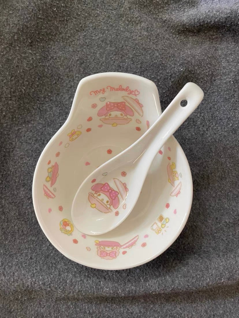 hello Kitty my melody spoon bowl set