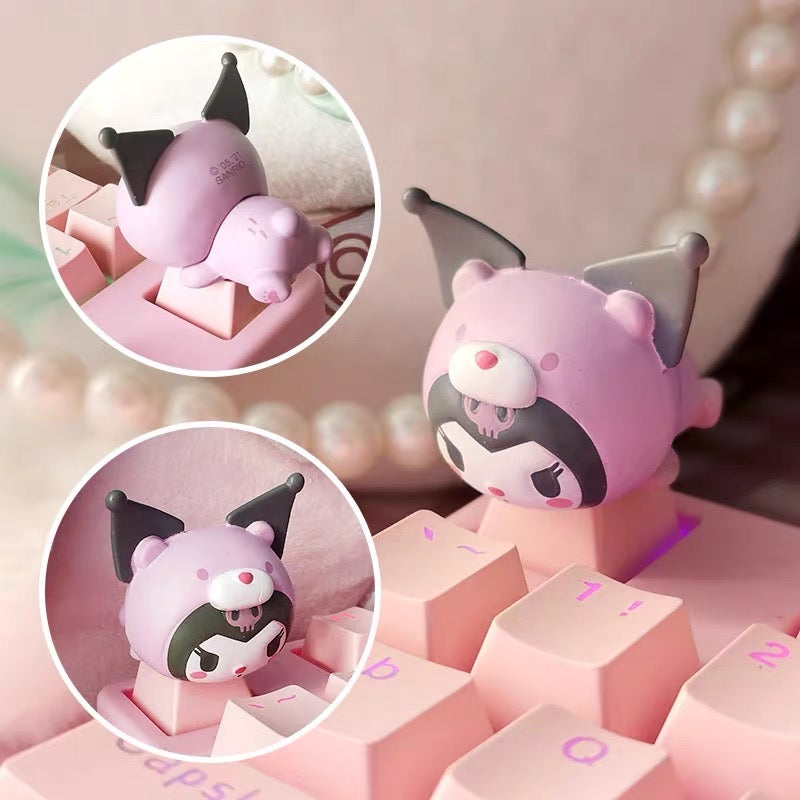 Sanrio Cute keyboard cap mechanical keyboard decoration Cinna Kuromi Pochacco three-dimensional