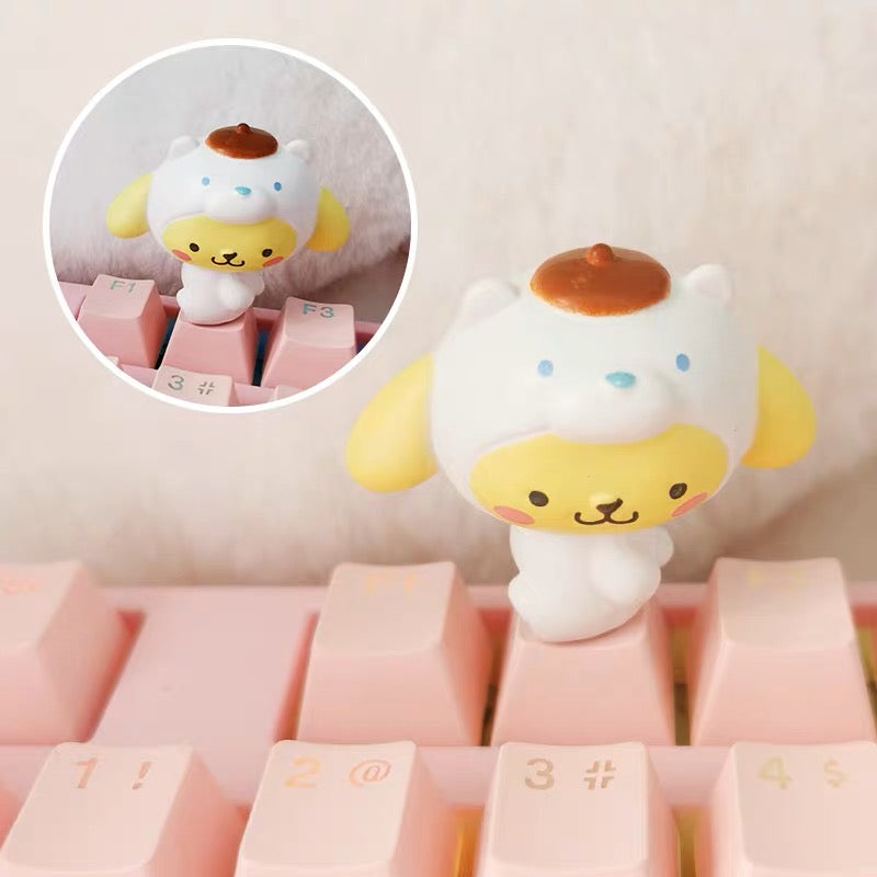 Sanrio Cute keyboard cap mechanical keyboard decoration Cinna Kuromi Pochacco three-dimensional