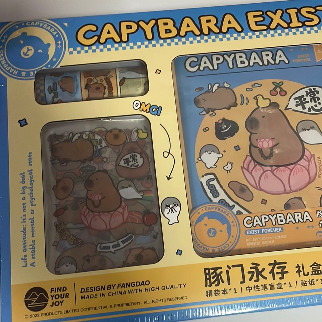 Capybara stationery set