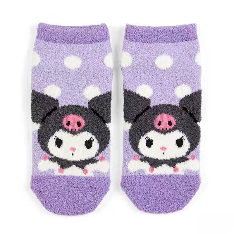 HP784 Japanese Sanrio Melody little Twin Star Kuromi Socks Autumn and Winter Warm Sleeping Floor Socks