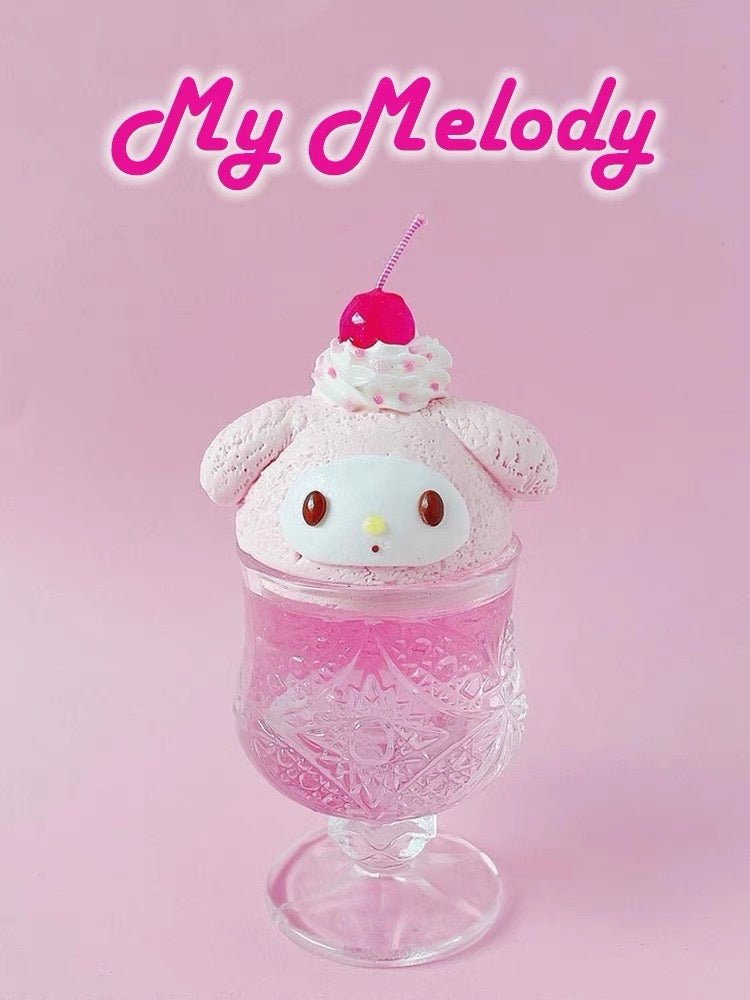 H131 Japanese Handmade Sanrio Hello Kitty ice cream My melody tuxedo sam dessert doll simulation decoration desktop cute home