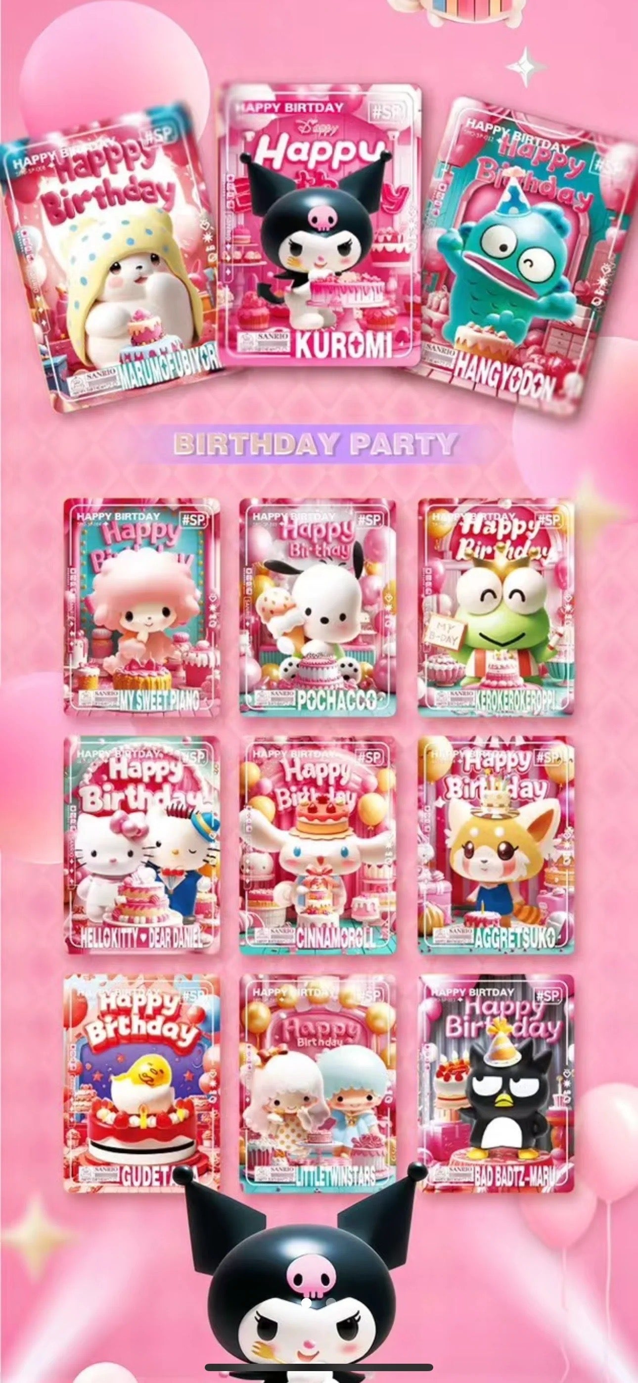 sanrio new trading cards