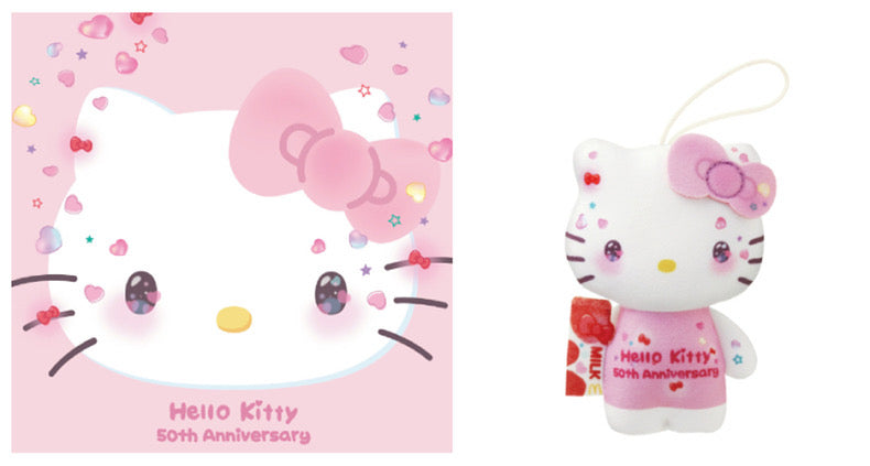 H666 Japanese Sanrio HelloKitty 50th Anniversary McDonald's Co-branded Doll Small Pendant Doll Blind Box Blind Bag