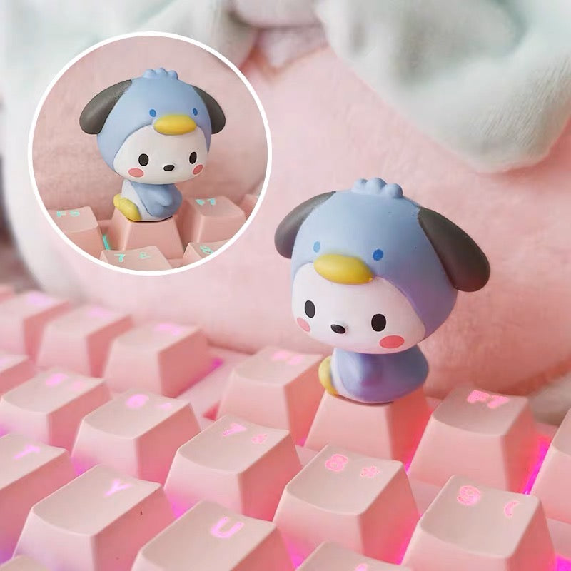 Sanrio Cute keyboard cap mechanical keyboard decoration Cinna Kuromi Pochacco three-dimensional