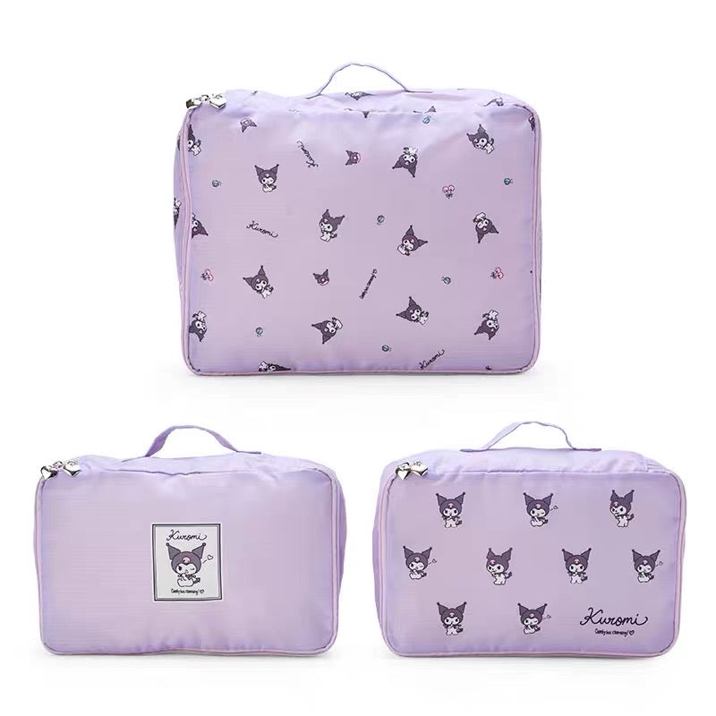 Japanese Sanrio Meloti jade osmanthus dog Kulomi travel storage bag suitcase clothes sorting bag sub-packing bag