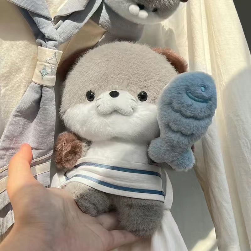 Otter Beaver Plush keychain plushies Toys Otters Holding Fish