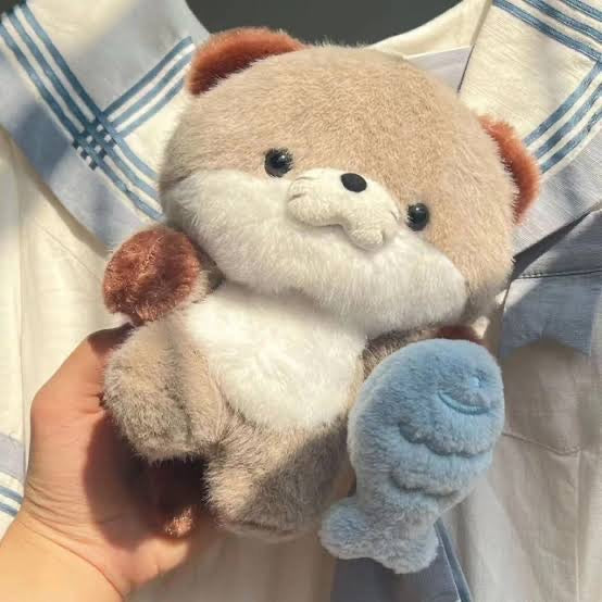 Otter Beaver Plush keychain plushies Toys Otters Holding Fish