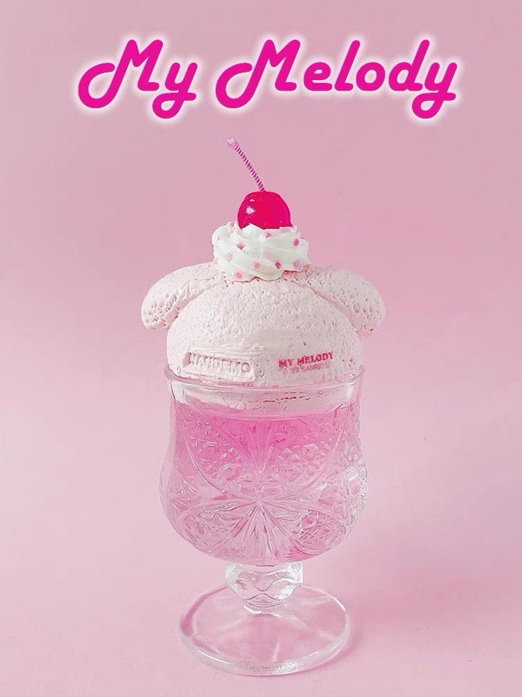 H131 Japanese Handmade Sanrio Hello Kitty ice cream My melody tuxedo sam dessert doll simulation decoration desktop cute home