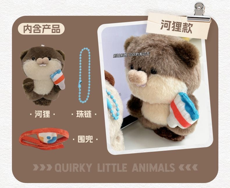 Otter Beaver Plush keychain plushies Toys Otters Holding Fish