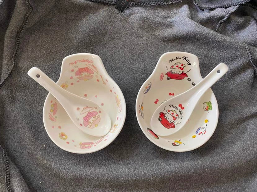 hello Kitty my melody spoon bowl set