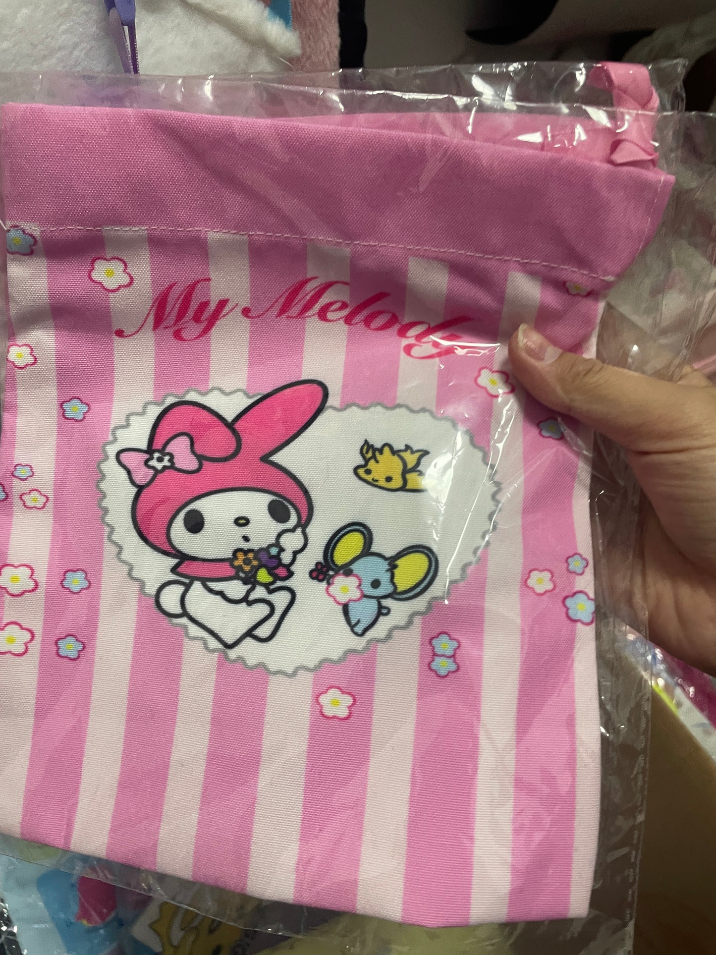 Clearance Sanrio drawstring bags Cinnamoroll My Melody Pochacco Shinchan