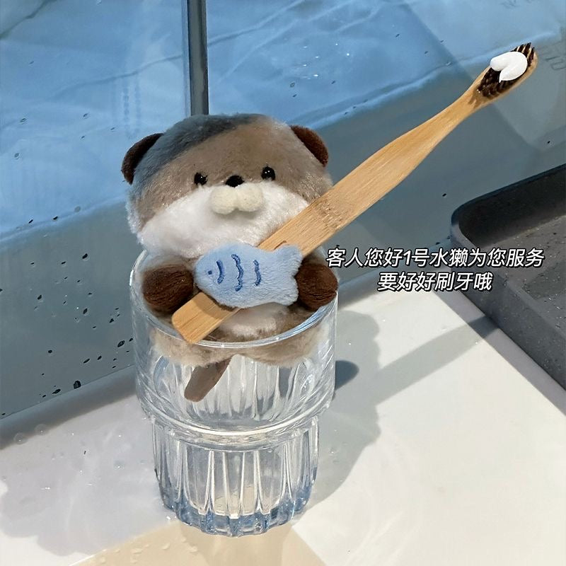 Otter Beaver Plush keychain plushies Toys Otters Holding Fish