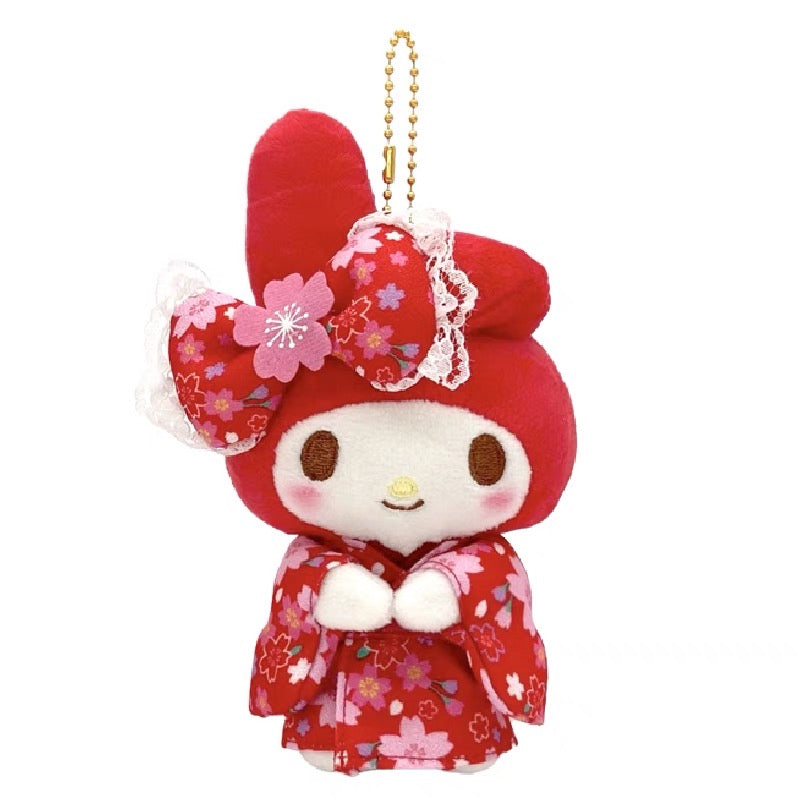 H134 [preorder-March]Japanese Sanrio kimono Sakura My Melody keychain plushies plush pendant doll