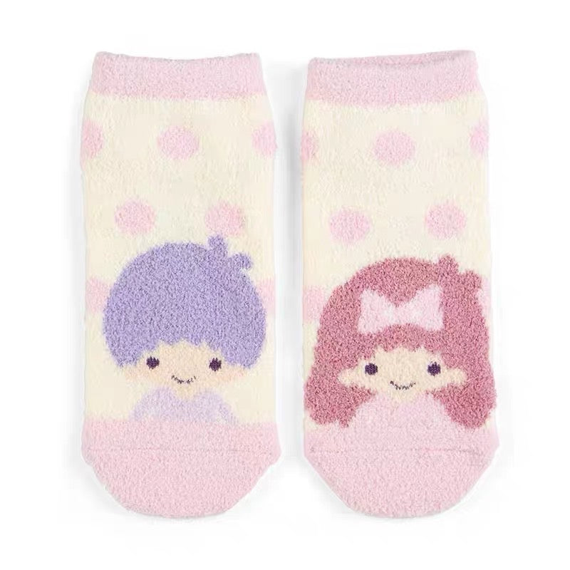 HP784 Japanese Sanrio Melody little Twin Star Kuromi Socks Autumn and Winter Warm Sleeping Floor Socks