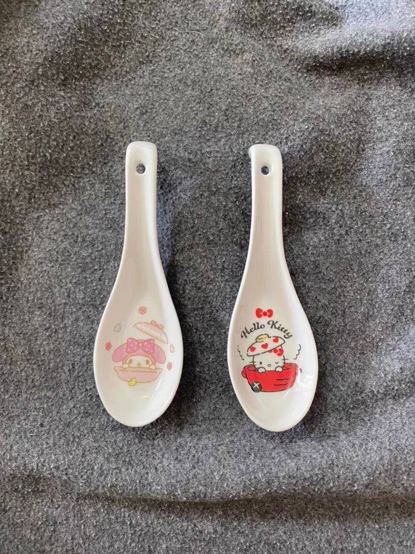 hello Kitty my melody spoon bowl set