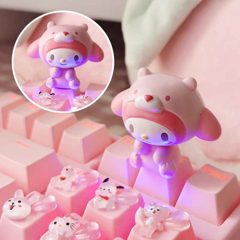 Sanrio Cute keyboard cap mechanical keyboard decoration Cinna Kuromi Pochacco three-dimensional