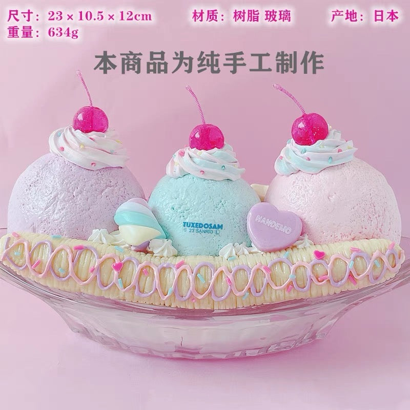 H131 Japanese Handmade Sanrio Hello Kitty ice cream My melody tuxedo sam dessert doll simulation decoration desktop cute home