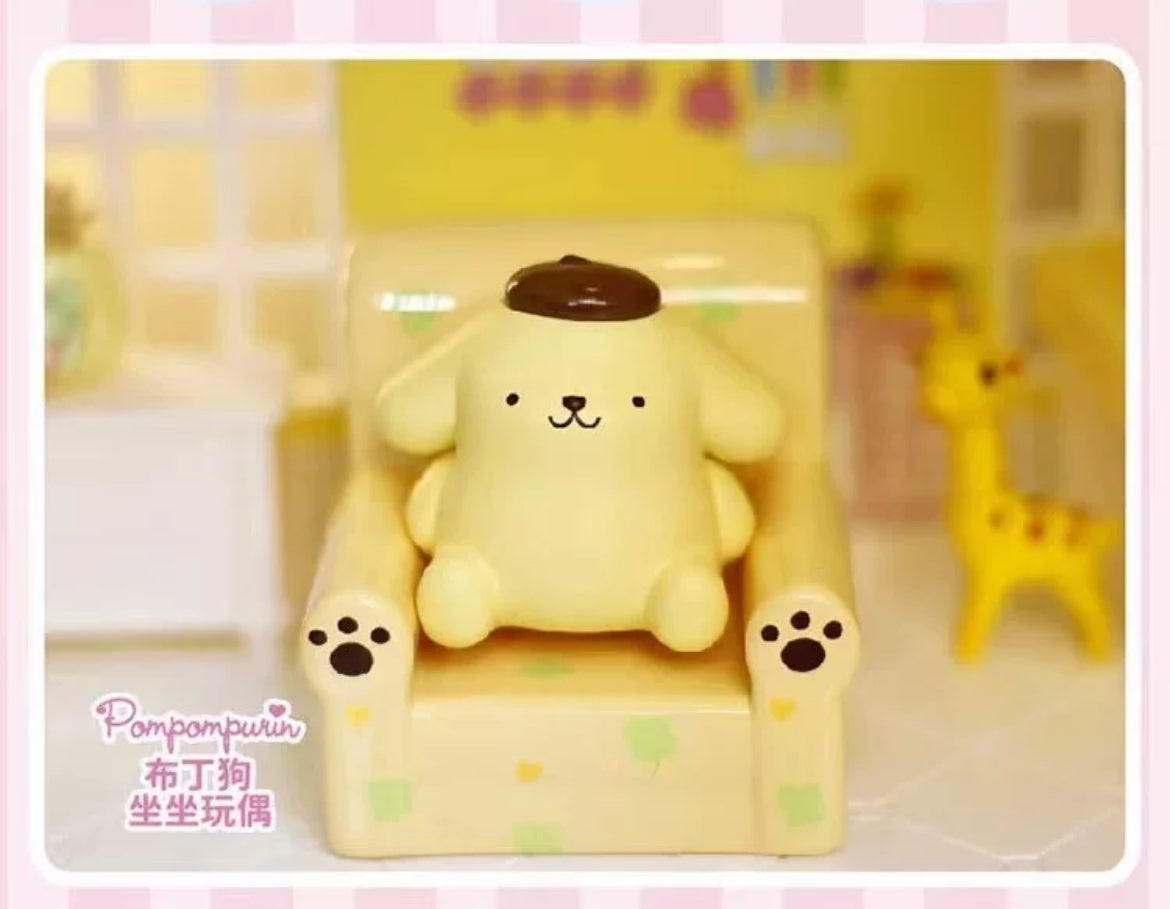 My Melody Pochacco Pom Pom Purin sofa figures