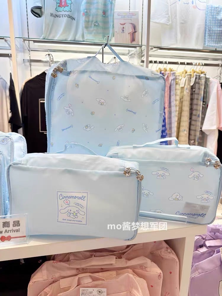 Japanese Sanrio Meloti jade osmanthus dog Kulomi travel storage bag suitcase clothes sorting bag sub-packing bag