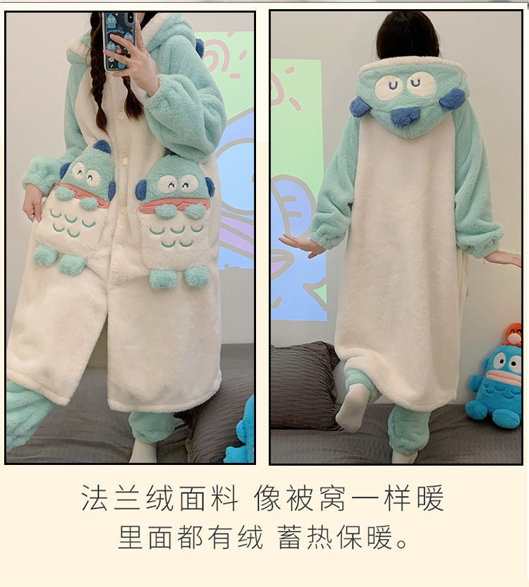 Hangyodon furry warm pj pajamas