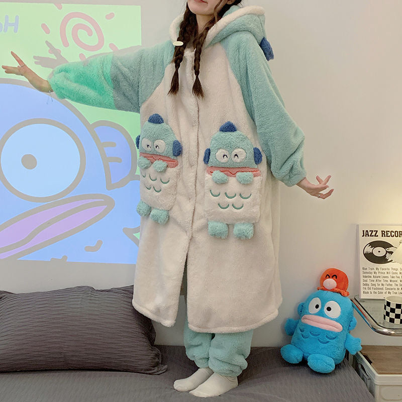 Hangyodon furry warm pj pajamas