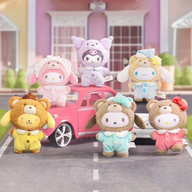 Sanrio Latte babies series VINYL & soft costumes keychain plushies