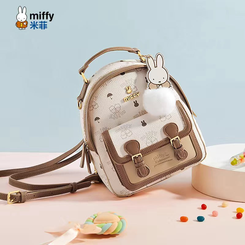 Miffy cute waterproof travel leather backpack