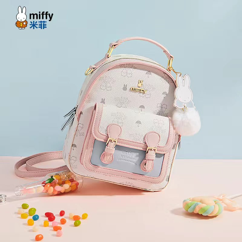 Miffy cute waterproof travel leather backpack