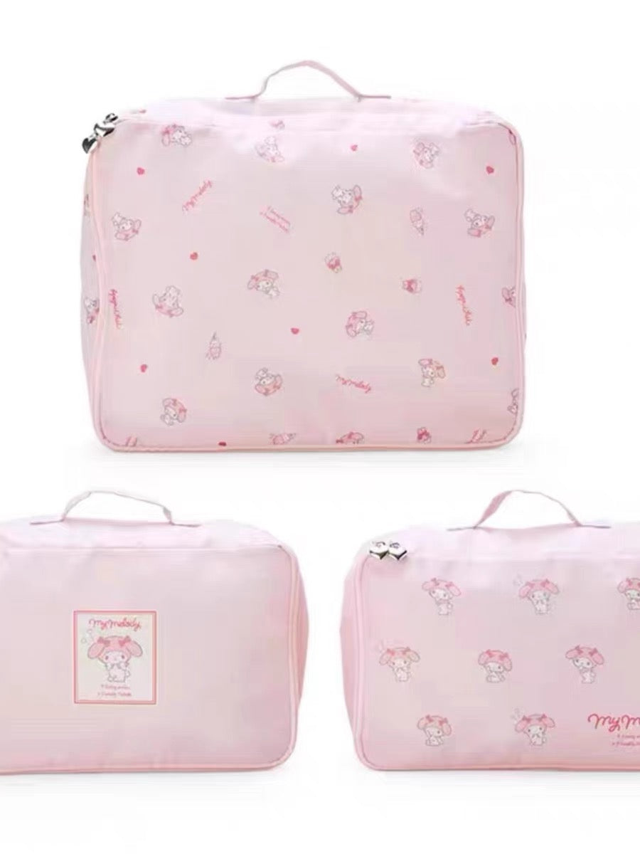 Japanese Sanrio Meloti jade osmanthus dog Kulomi travel storage bag suitcase clothes sorting bag sub-packing bag