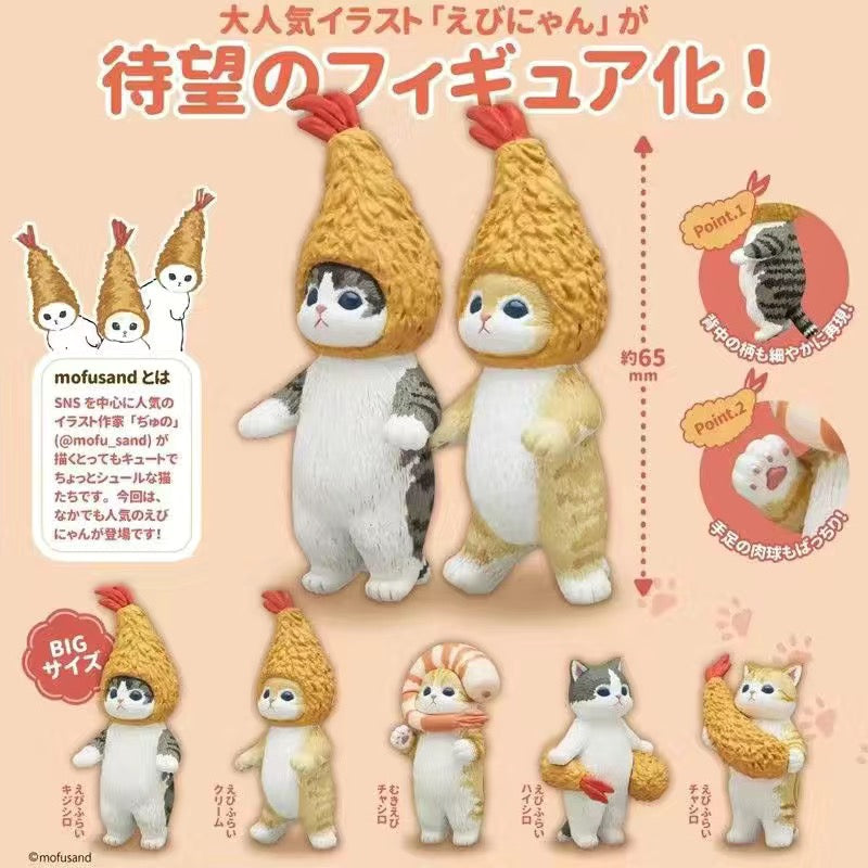 Mofusand fried prawn figures one set