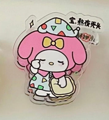 HP19 sanrio PJ sleepy acylic paper clips