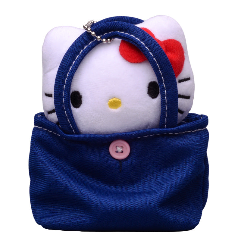 Japanese cute Sanrio Kulo Mi Melody jade osmanthus dog mini handbag plush pendant key chain pendant