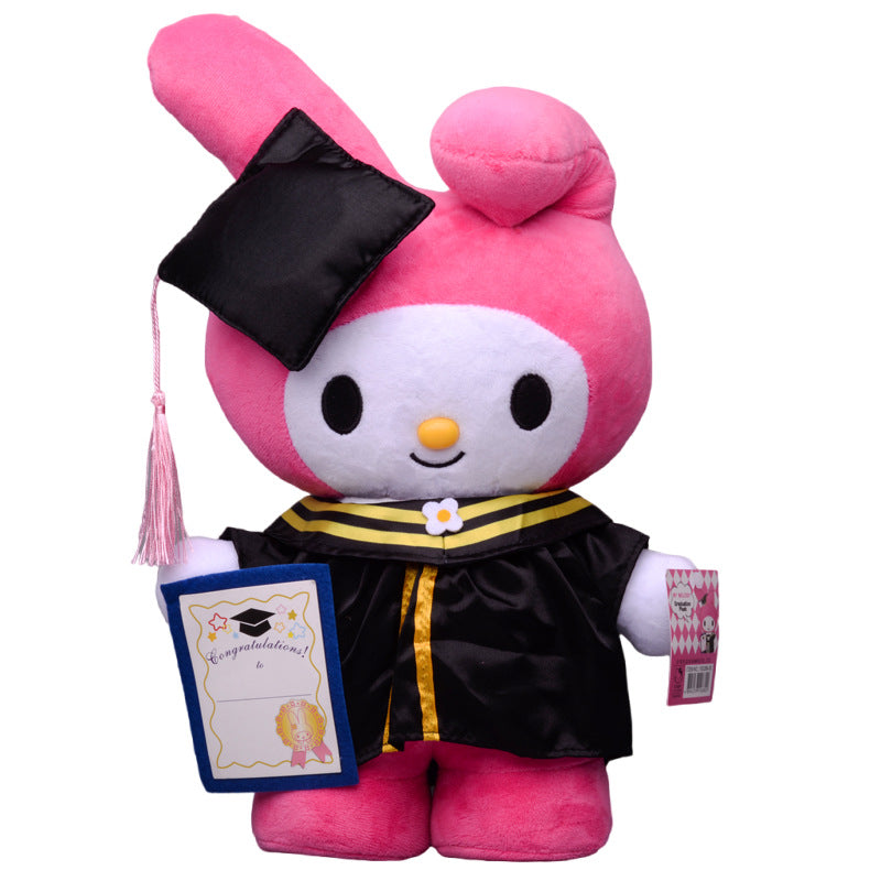 Japanese cute Sanrio Kulo Me Melody bachelor's clothing graduation doctor's hat dress plush doll decoration