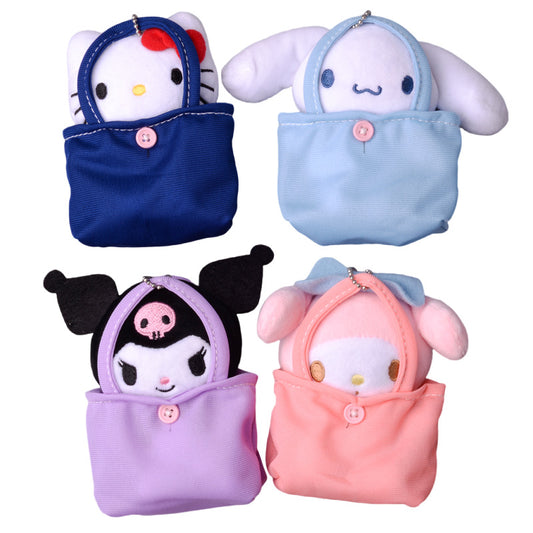 Japanese cute Sanrio Kulo Mi Melody jade osmanthus dog mini handbag plush pendant key chain pendant